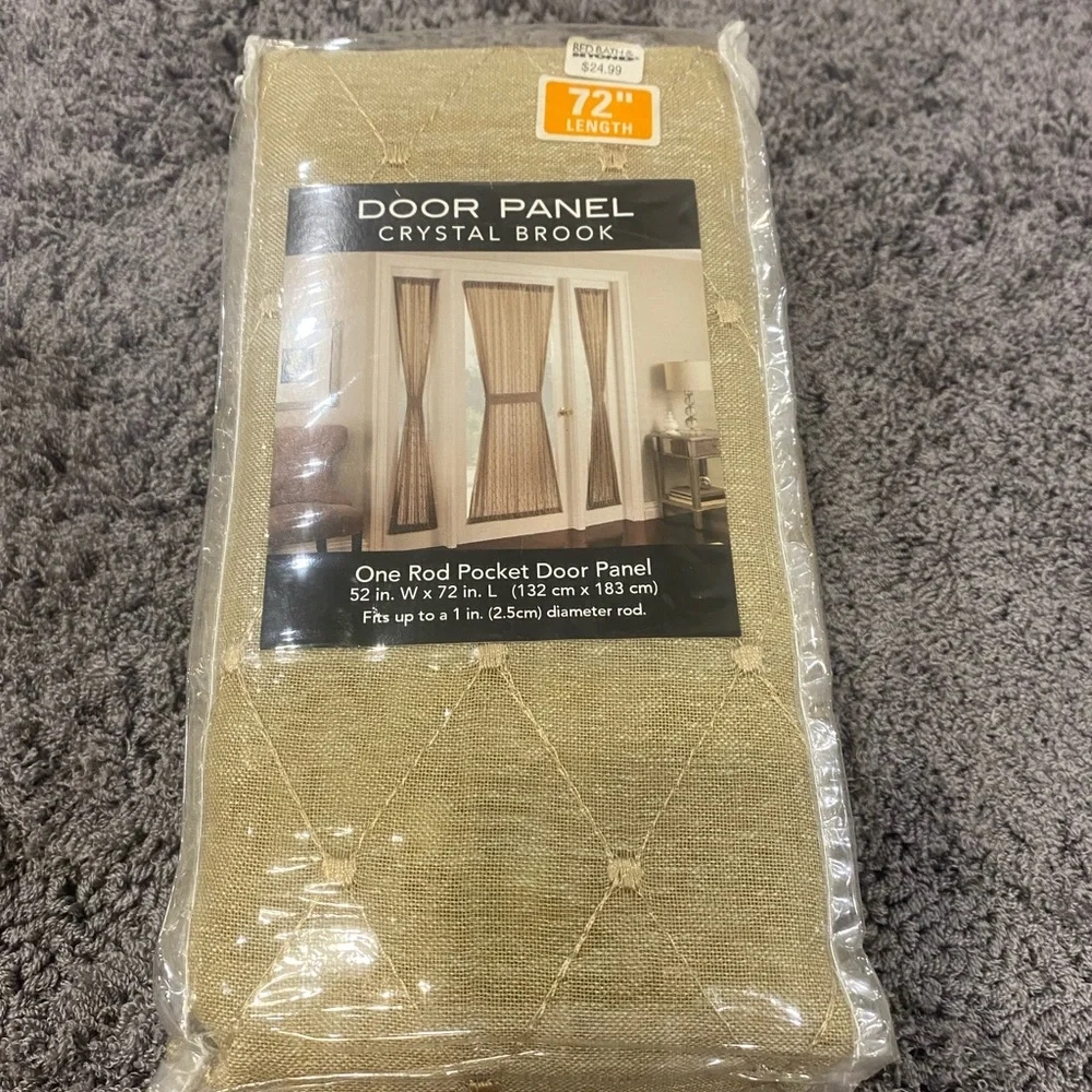 One Rod Pocket Door Panel-Parchment